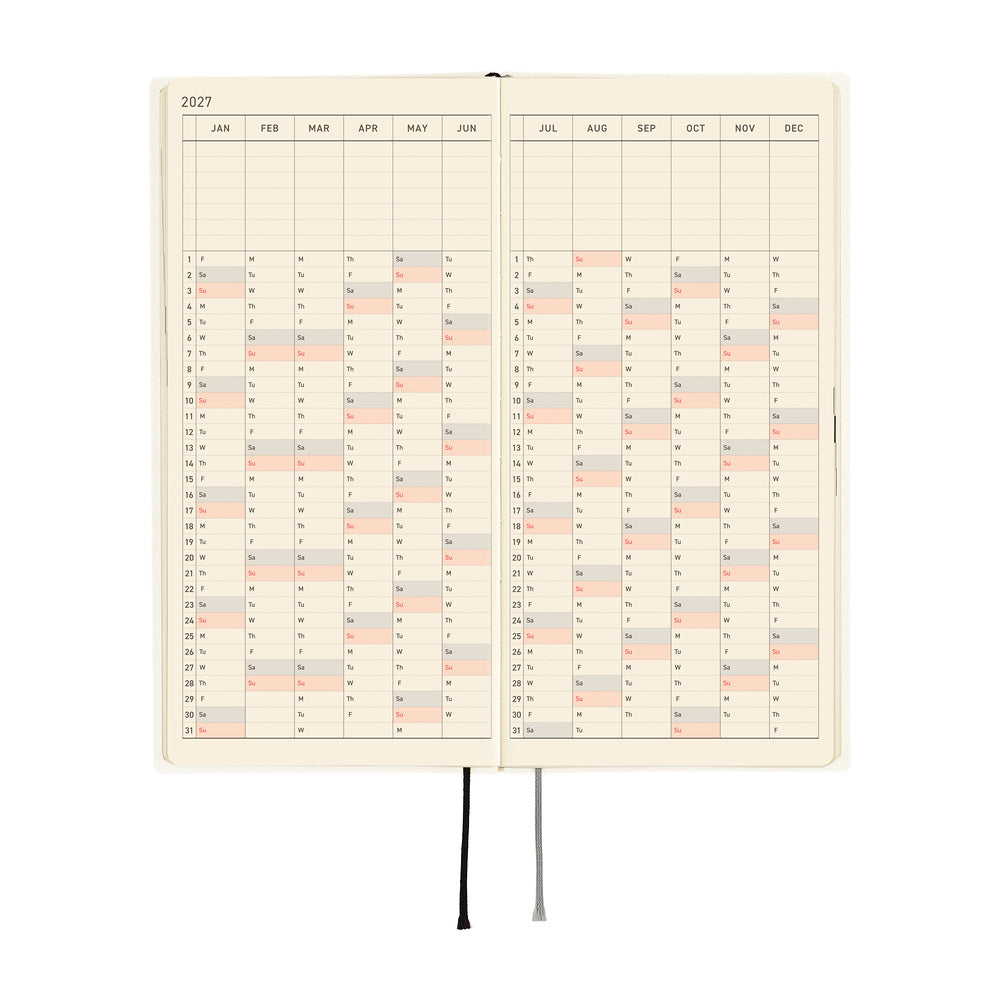 Hobonichi Techo 2027 Weeks ENG - White Line: Ivory