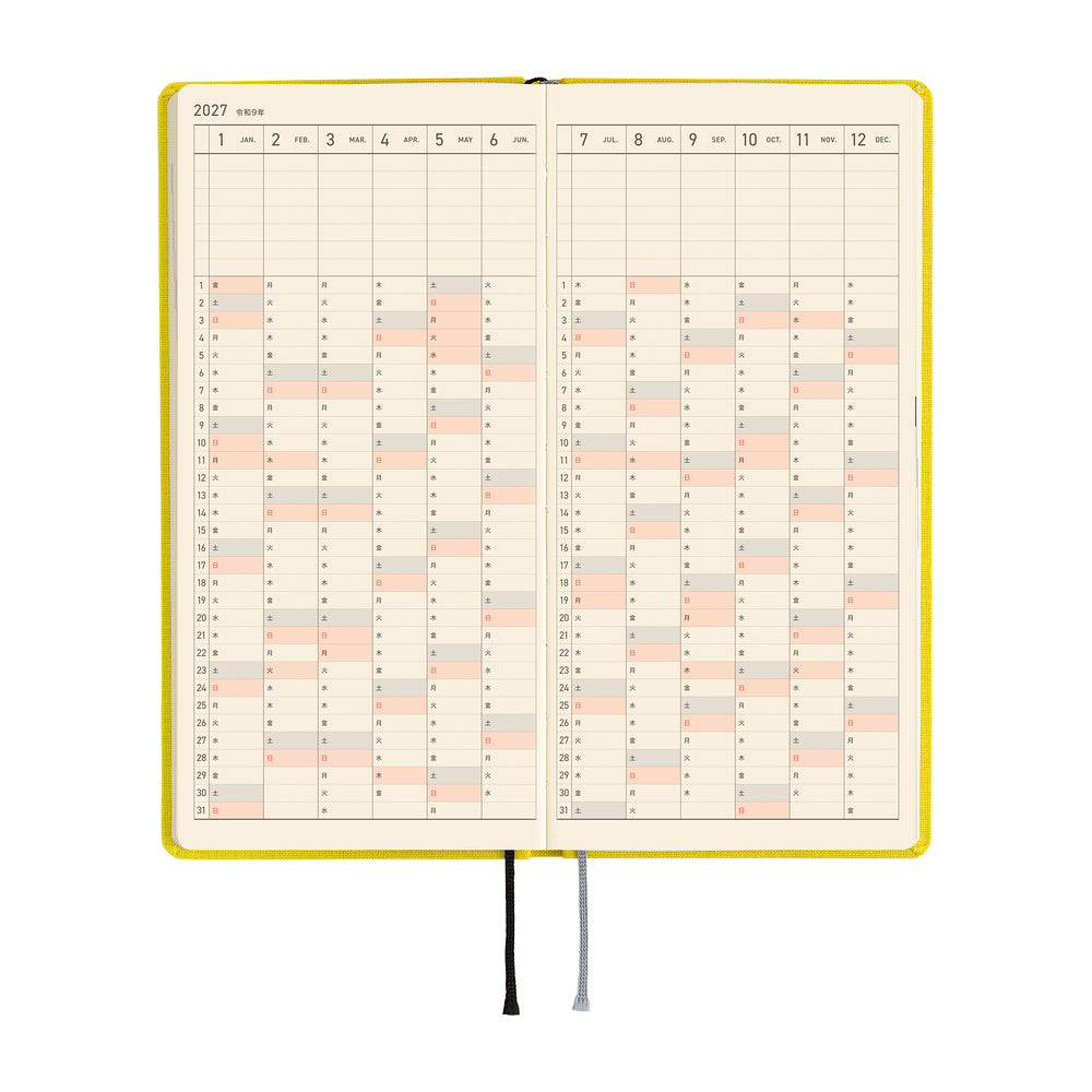 Hobonichi Techo 2027 Weeks JPN - Colours: Canaria Yellow