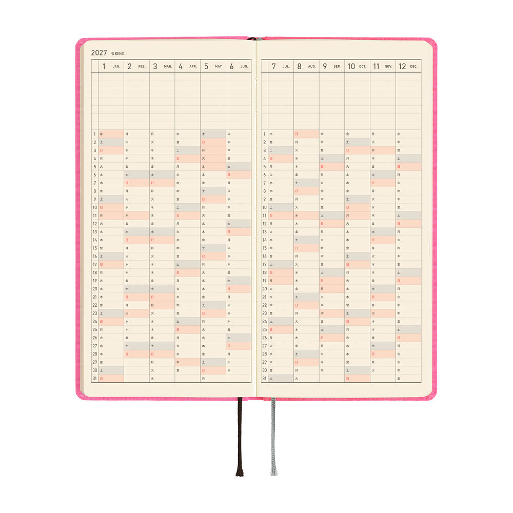 Hobonichi Techo 2027 Weeks JPN - Colours: Pink Sapphire