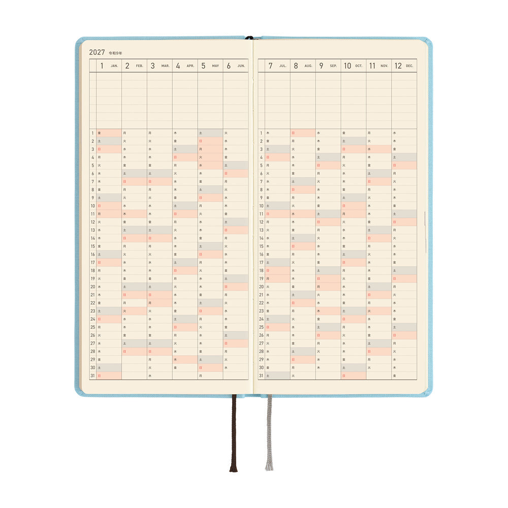 Hobonichi Techo 2027 Weeks JPN - Colours: Sea Glass