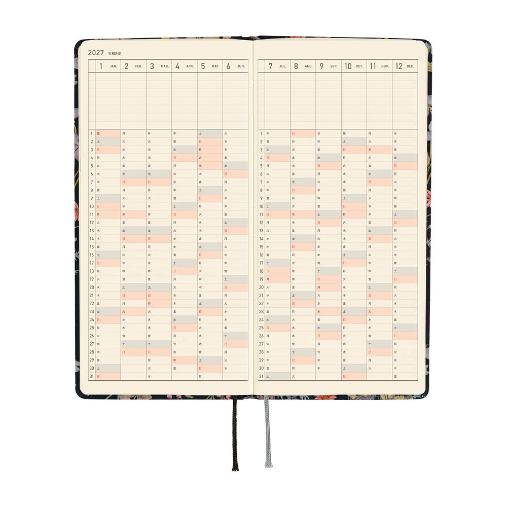 Hobonichi Techo 2027 Weeks JPN - Liberty Fabrics: Floral Remedy