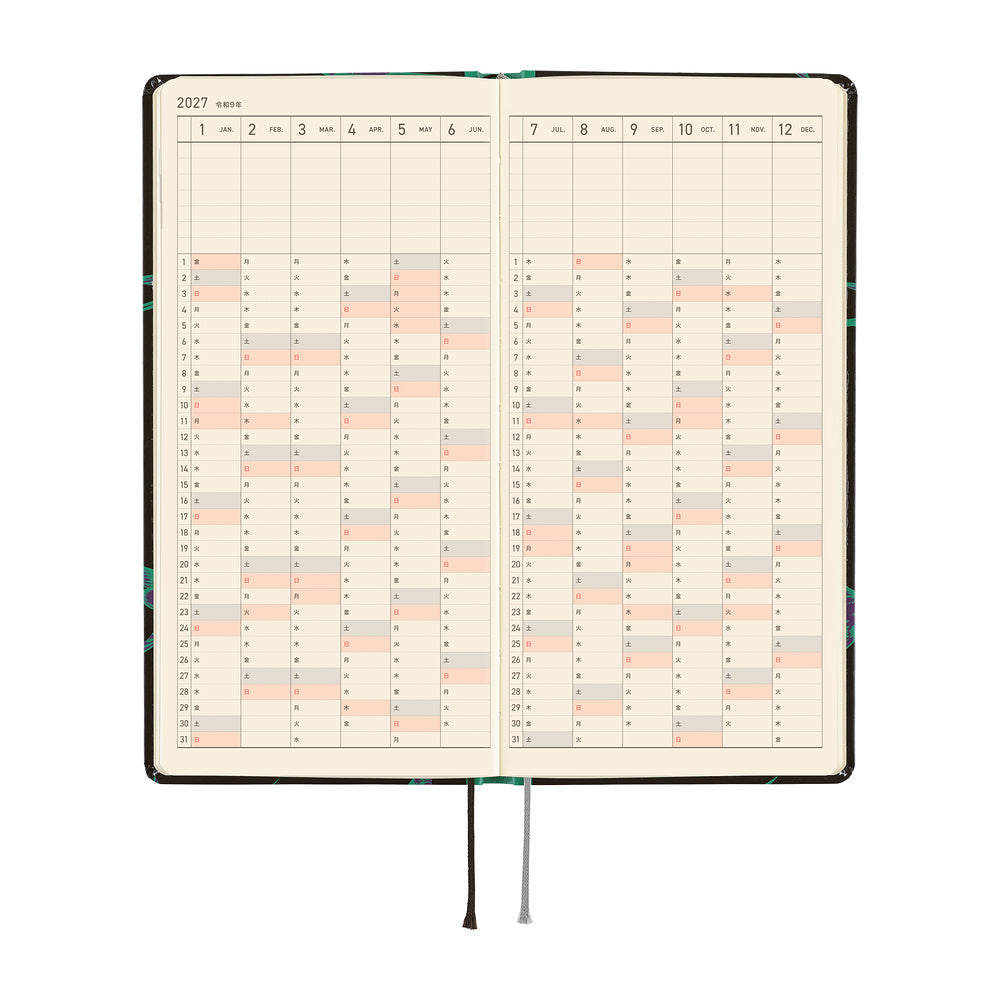 Hobonichi Techo 2027 Weeks JPN - Natal Design: Lucky Swallow