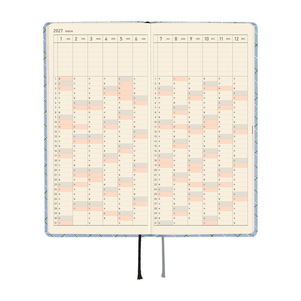 Hobonichi Techo 2027 Weeks JPN - Shirt Fabric: Graph Plaid