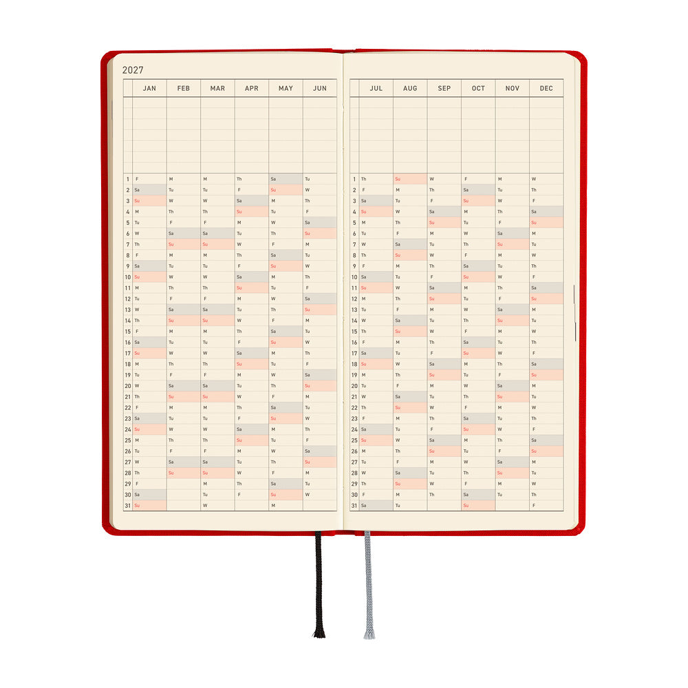 Hobonichi Techo 2027 Weeks MEGA ENG - Colours: Poppy Red