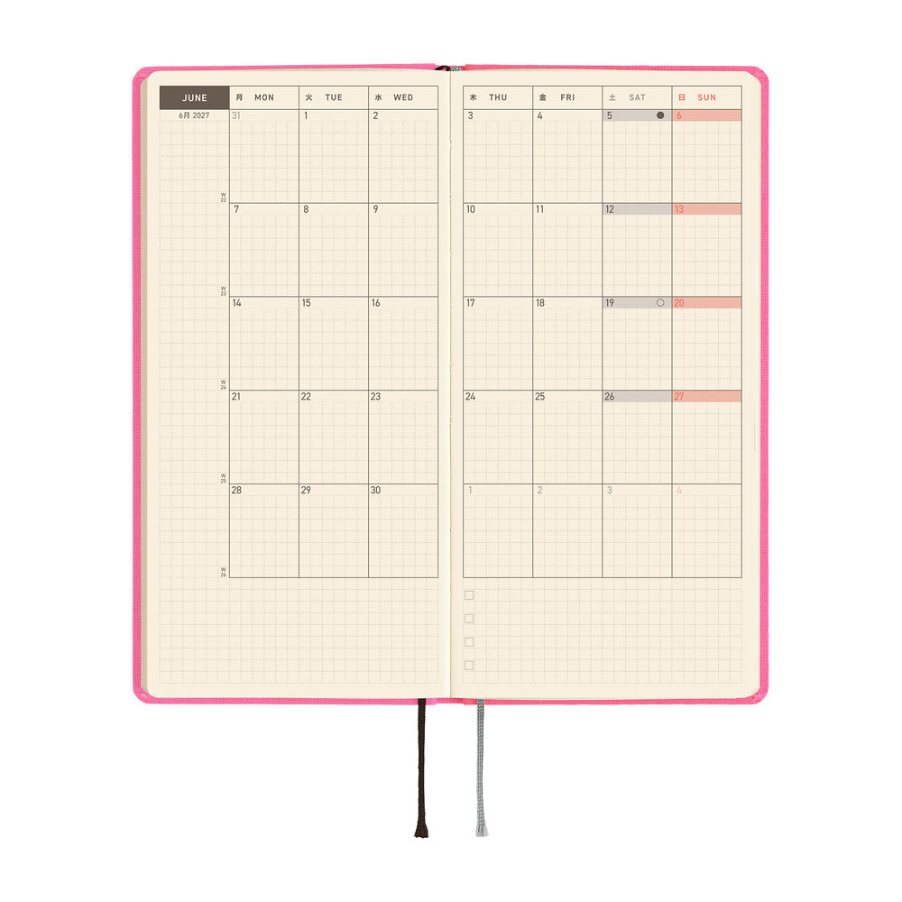 Hobonichi Techo 2027 Weeks MEGA ENG - Colours: Pink Sapphire