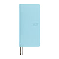 Hobonichi Techo 2027 Weeks MEGA ENG diary front cover in Sea Glass color with woven texture and ribbons