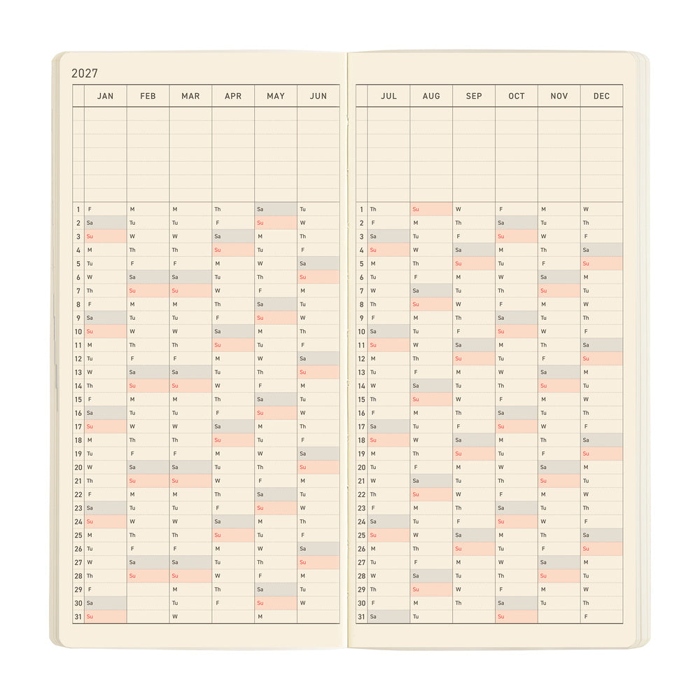 Hobonichi Techo 2027 Weeks MEGA ENG - Sneaker: Mandarin Orange