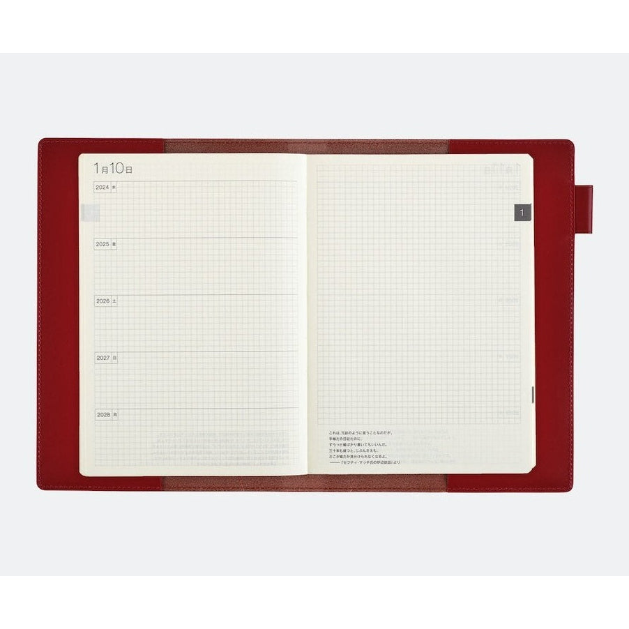 Hobonichi Techo 5-Year Techo Leather A6 Size Cover Red