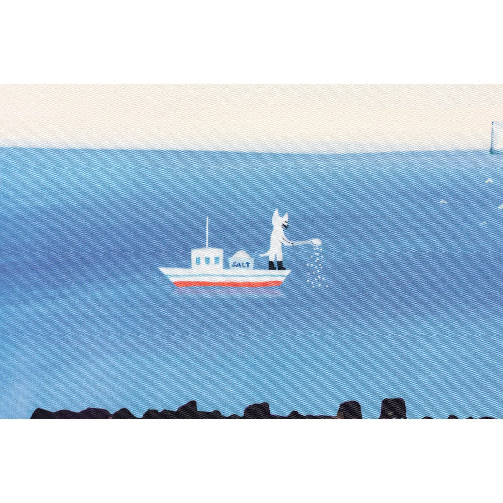 Hiroko Kubota Hobonichi Techo A5 cover featuring a boat with 'SALT' text and anthropomorphic figure on blue water
