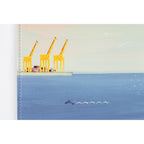 Detail shot of Hobonichi Techo A5 cover art showing giraffes, leaping fish, and starry horizon