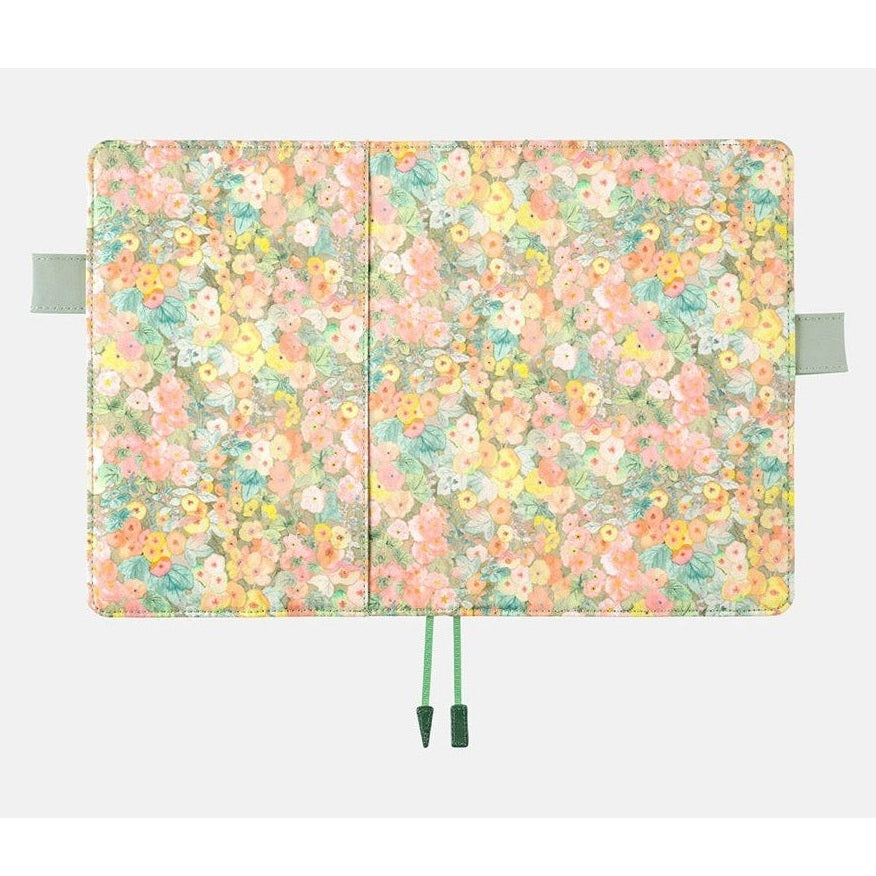 Hobonichi Techo A5 Cousins Liberty Fabrics: Hollyhocks Orange Cover Only