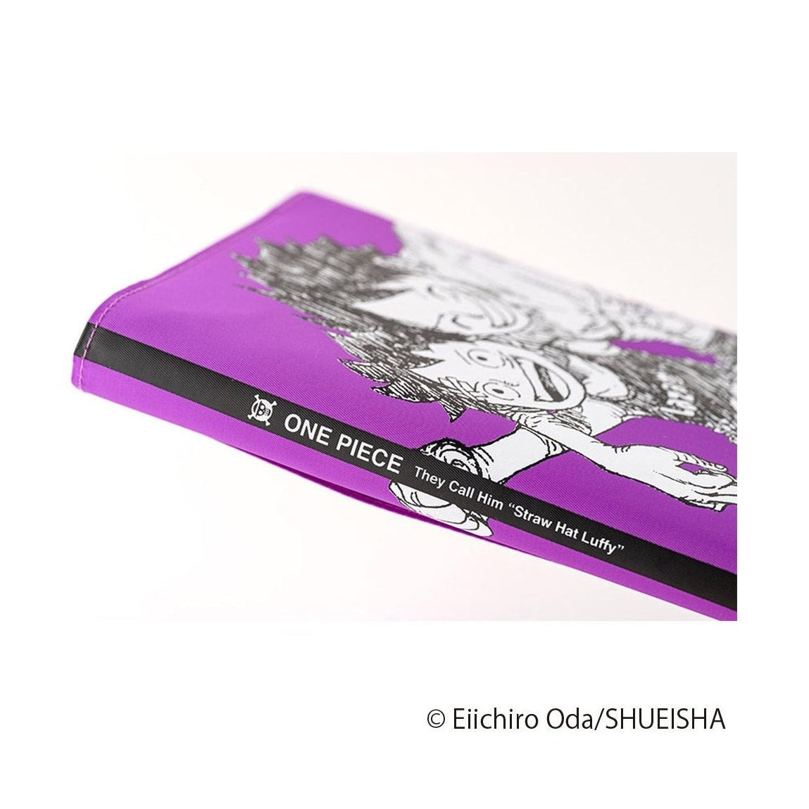 Close-up of Hobonichi Techo A5 One Piece spine with skull logo and text