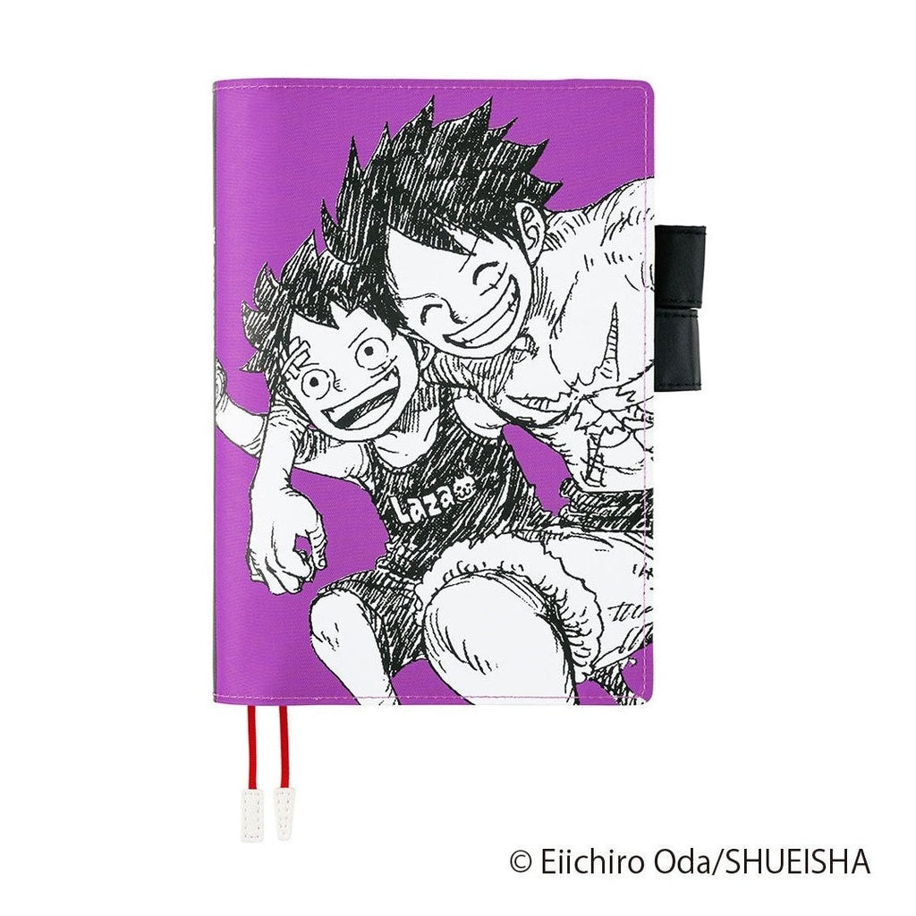 Closed Hobonichi Techo A5 One Piece Luffy cover with dual character illustration