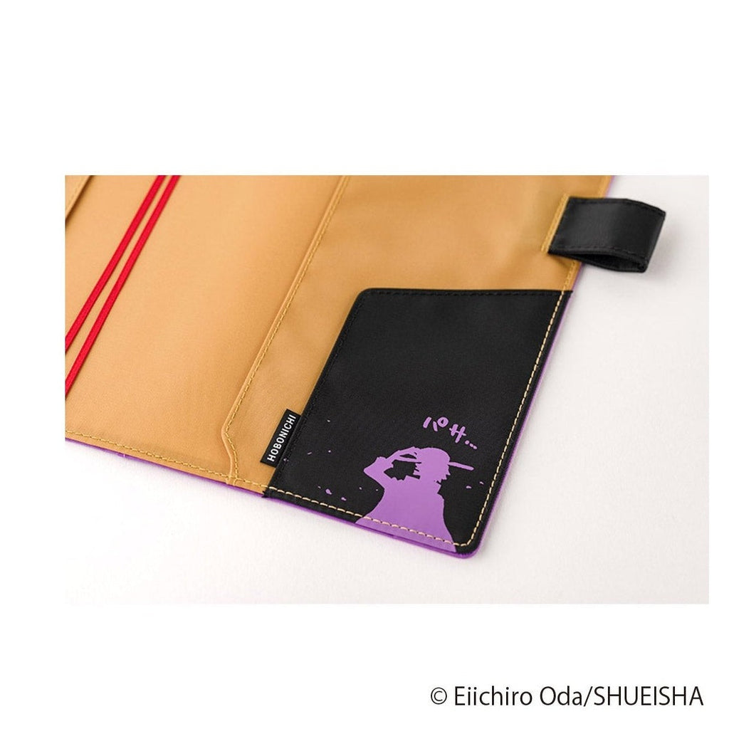 Hobonichi Techo A5 Luffy cover interior pocket with purple silhouette design