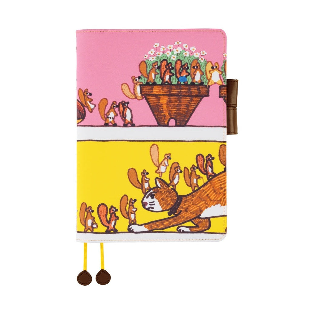 Hobonichi Techo A5 Cousins Planner Cover - 100%ORANGE: Where’s the Squirrel Going