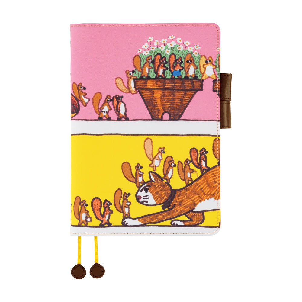 Hobonichi Techo A5 Cousins Planner Cover - 100%ORANGE: Where’s the Squirrel Going