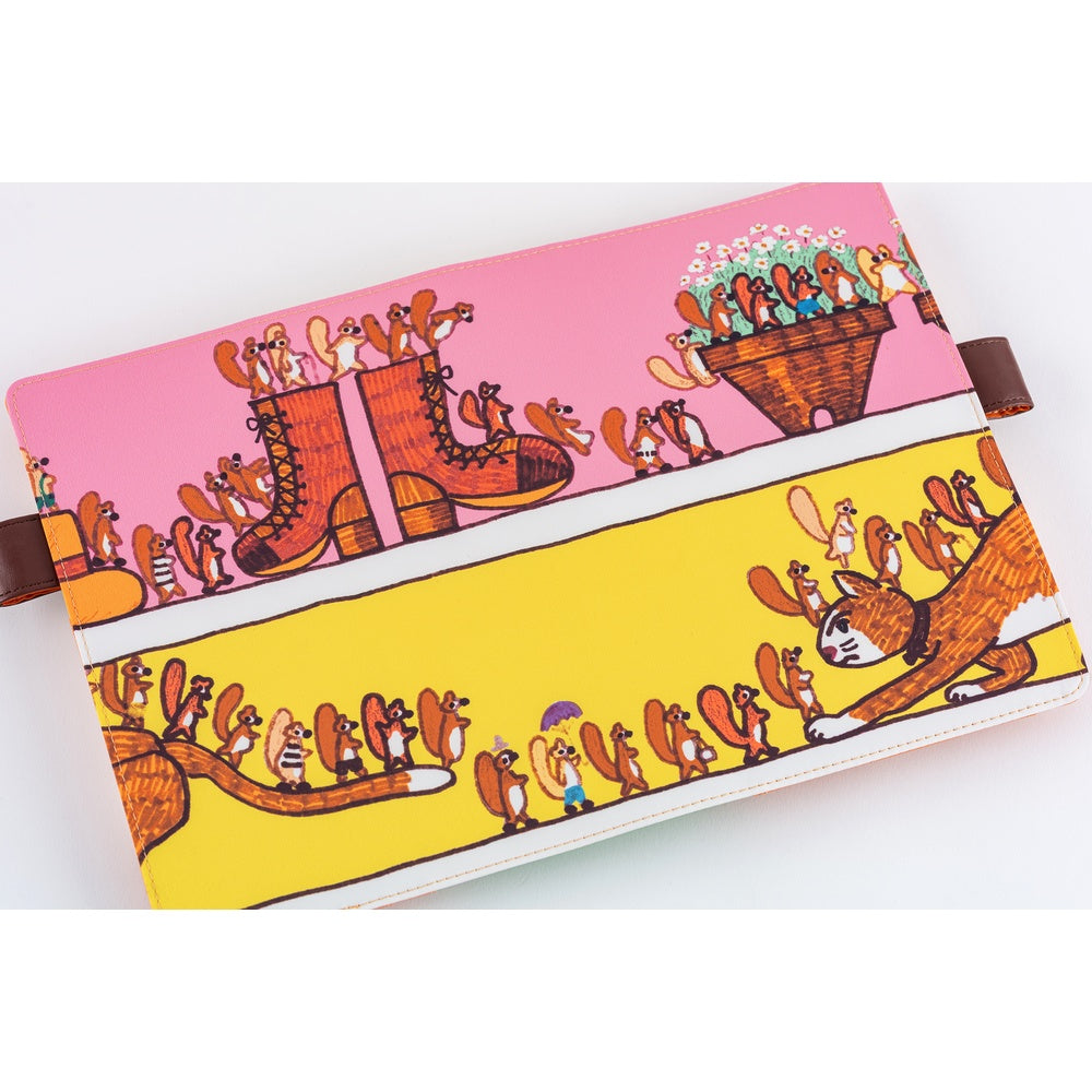 Hobonichi Techo A5 Cousins Planner Cover - 100%ORANGE: Where’s the Squirrel Going