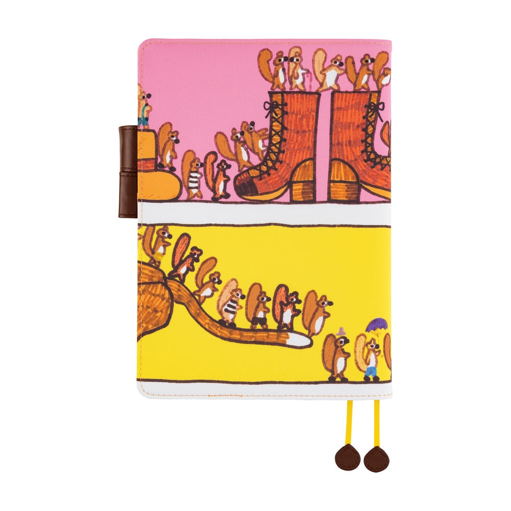 Hobonichi Techo A5 Cousins Planner Cover - 100%ORANGE: Where’s the Squirrel Going