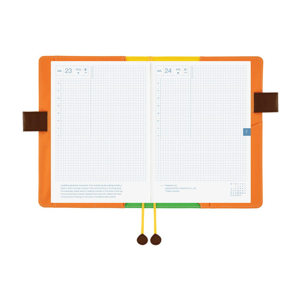 Hobonichi Techo A5 Cousins Planner Cover - 100%ORANGE: Where’s the Squirrel Going