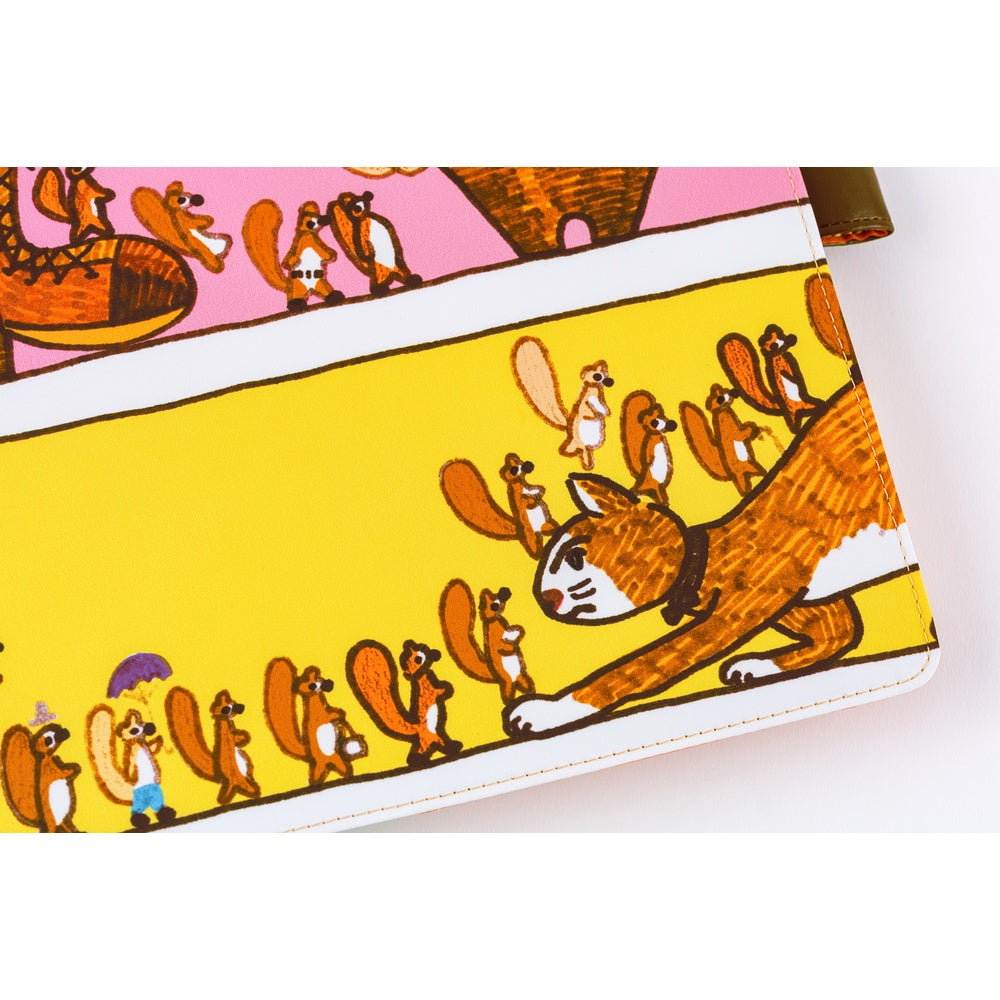 Hobonichi Techo A5 Cousins Planner Cover - 100%ORANGE: Where’s the Squirrel Going