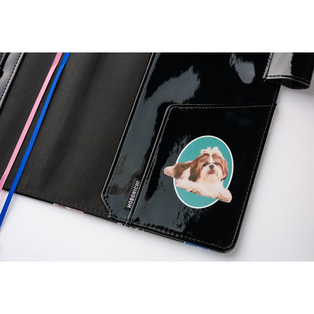 Hobonichi Techo A5 Cousins Planner Cover - Candy Stripper: Random Dog & Cat Black