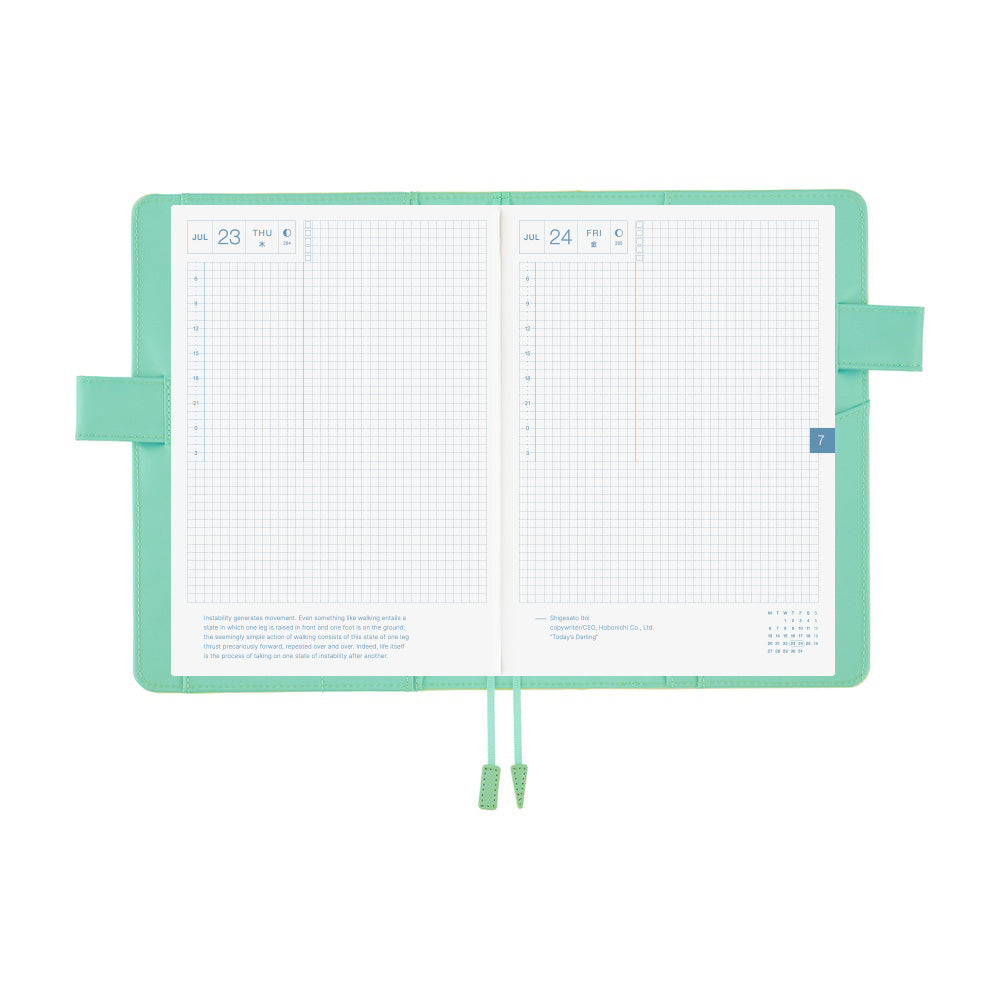 Hobonichi Techo A5 Cousins Planner Cover - Colors: Chamomile Mint