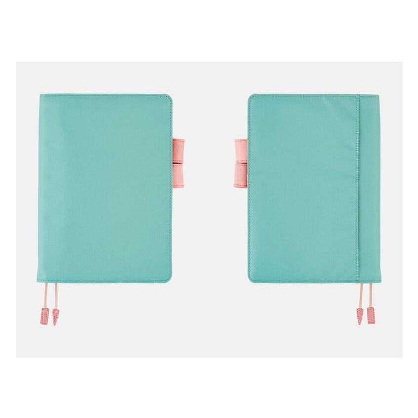 Front and back view of closed Dreamy Soda Hobonichi A5 planner cover