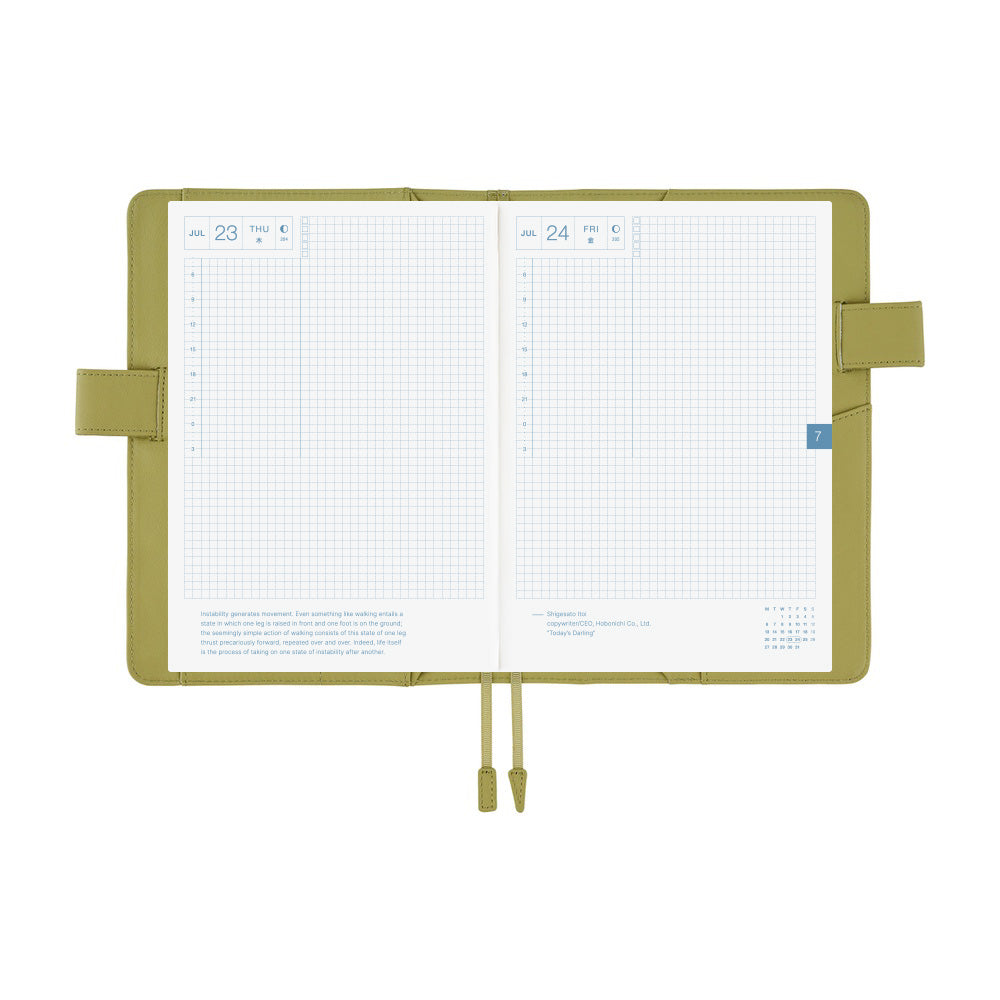Hobonichi Techo A5 Cousins Planner Cover - Leather: Sage Green