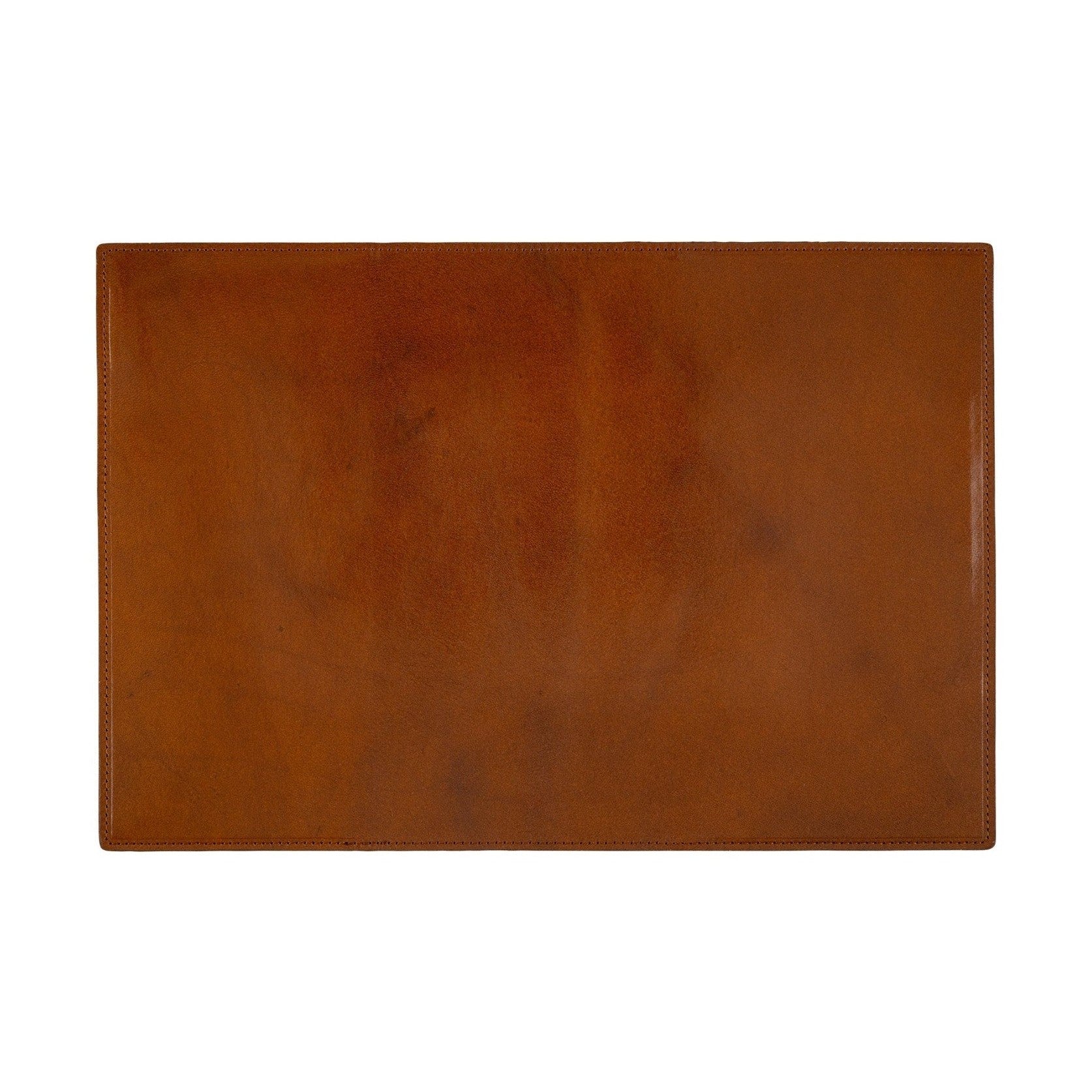 Flat lay brown leather Hobonichi Techo A5 cover with grain texture