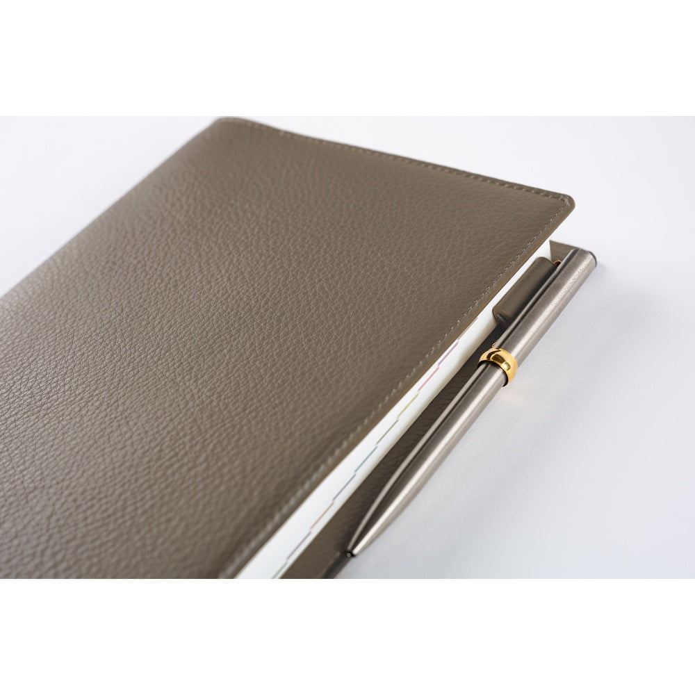 Hobonichi Techo A5 Cousins Planner Cover - Leather: Taut Gray & Light Blue