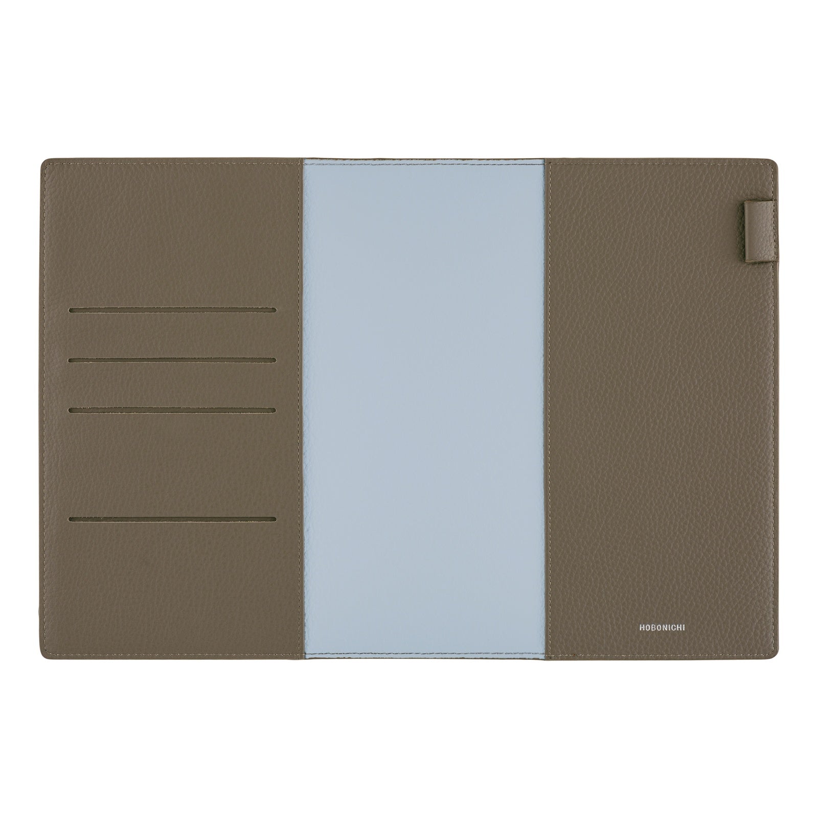 Hobonichi Techo A5 Cousins Planner Cover - Leather: Taut Gray & Light Blue
