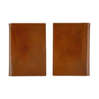 Front and back views of brown leather Hobonichi Techo A5 cover