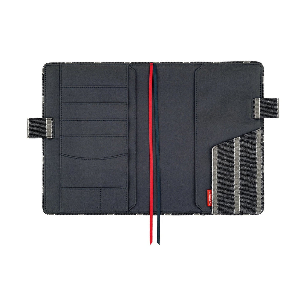 Hobonichi Techo A5 Cousins Planner Cover - Lined Fabric: Twill Navy x Gray