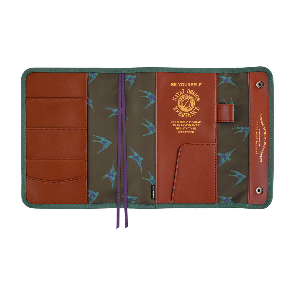 Hobonichi Techo A5 Cousins Planner Cover - Natal Design: Hello New Day! (Retro Stripe)