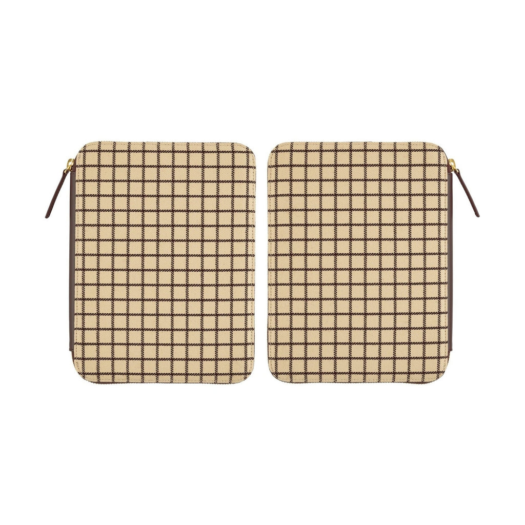Hobonichi Techo A5 Cousins Planner Cover - Taut Zipped Café au Lait Plaid