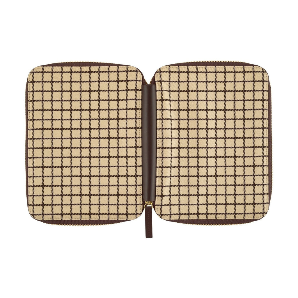 Hobonichi Techo A5 Cousins Planner Cover - Taut Zipped Café au Lait Plaid