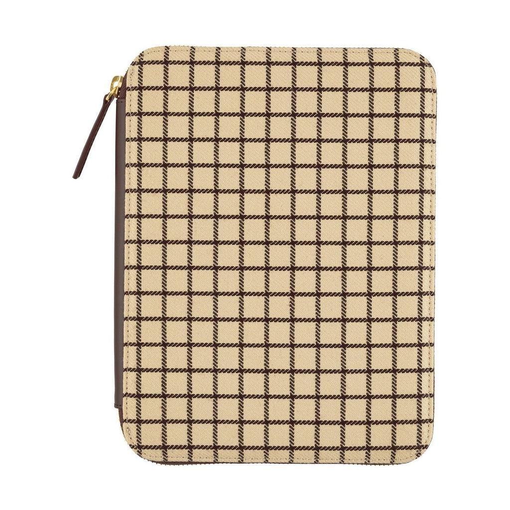 Hobonichi Techo A5 Cousins Planner Cover - Taut Zipped Café au Lait Plaid