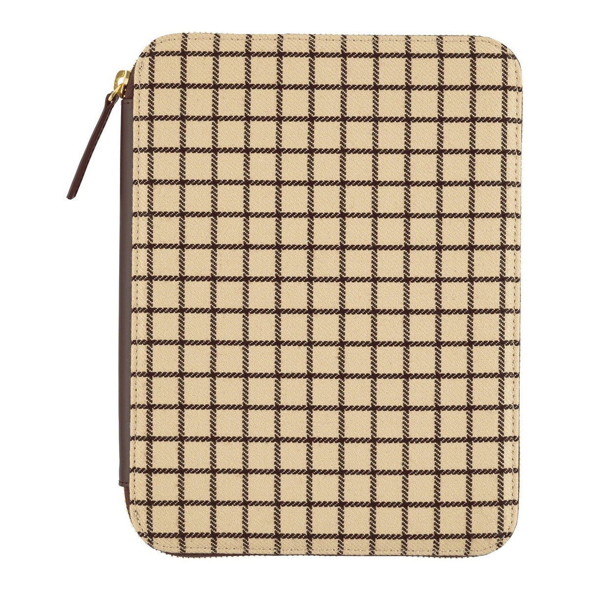 Hobonichi Techo A5 Cousins Planner Cover - Taut Zipped Café au Lait Plaid