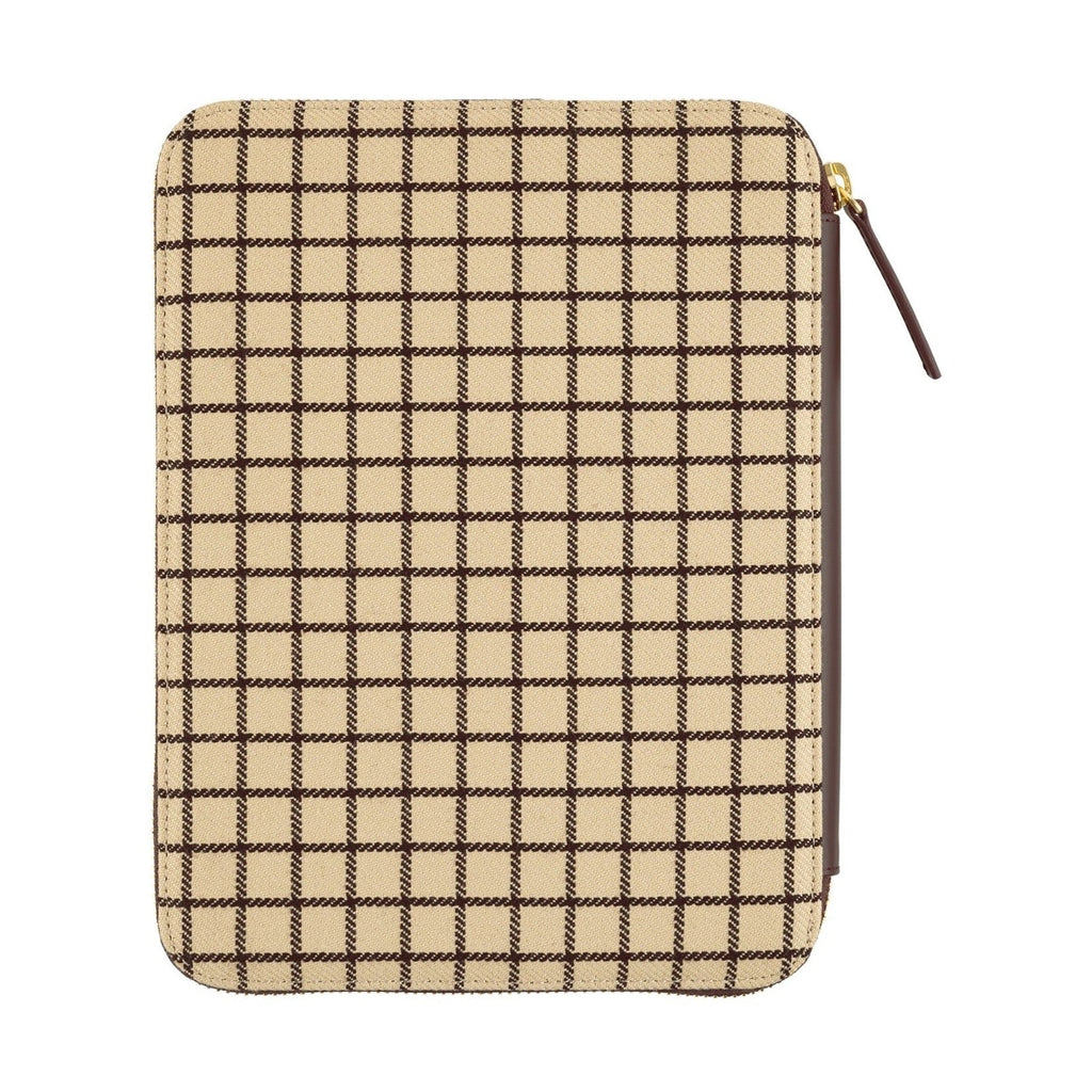 Hobonichi Techo A5 Cousins Planner Cover - Taut Zipped Café au Lait Plaid