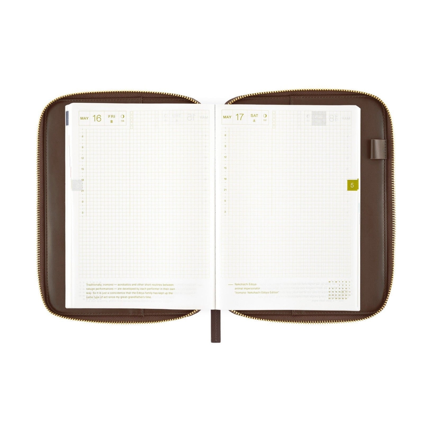 Hobonichi Techo A5 Cousins Planner Cover - Taut Zipped Café au Lait Plaid