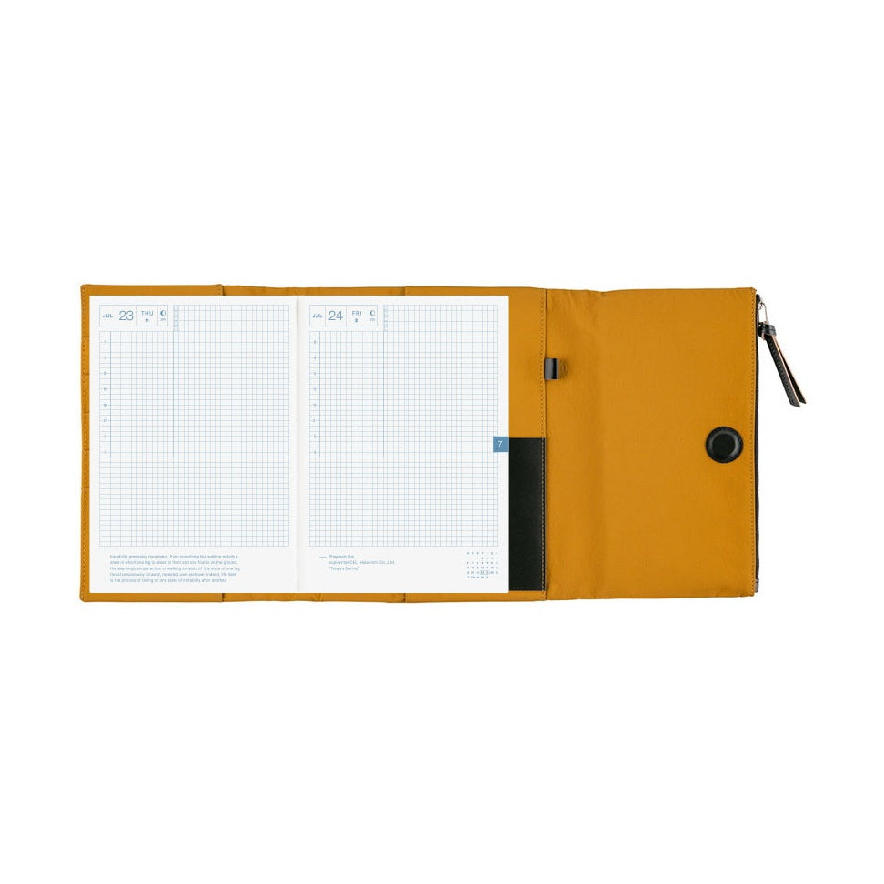 Hobonichi Techo A5 Cousins Planner Cover - Tragen: Mustard