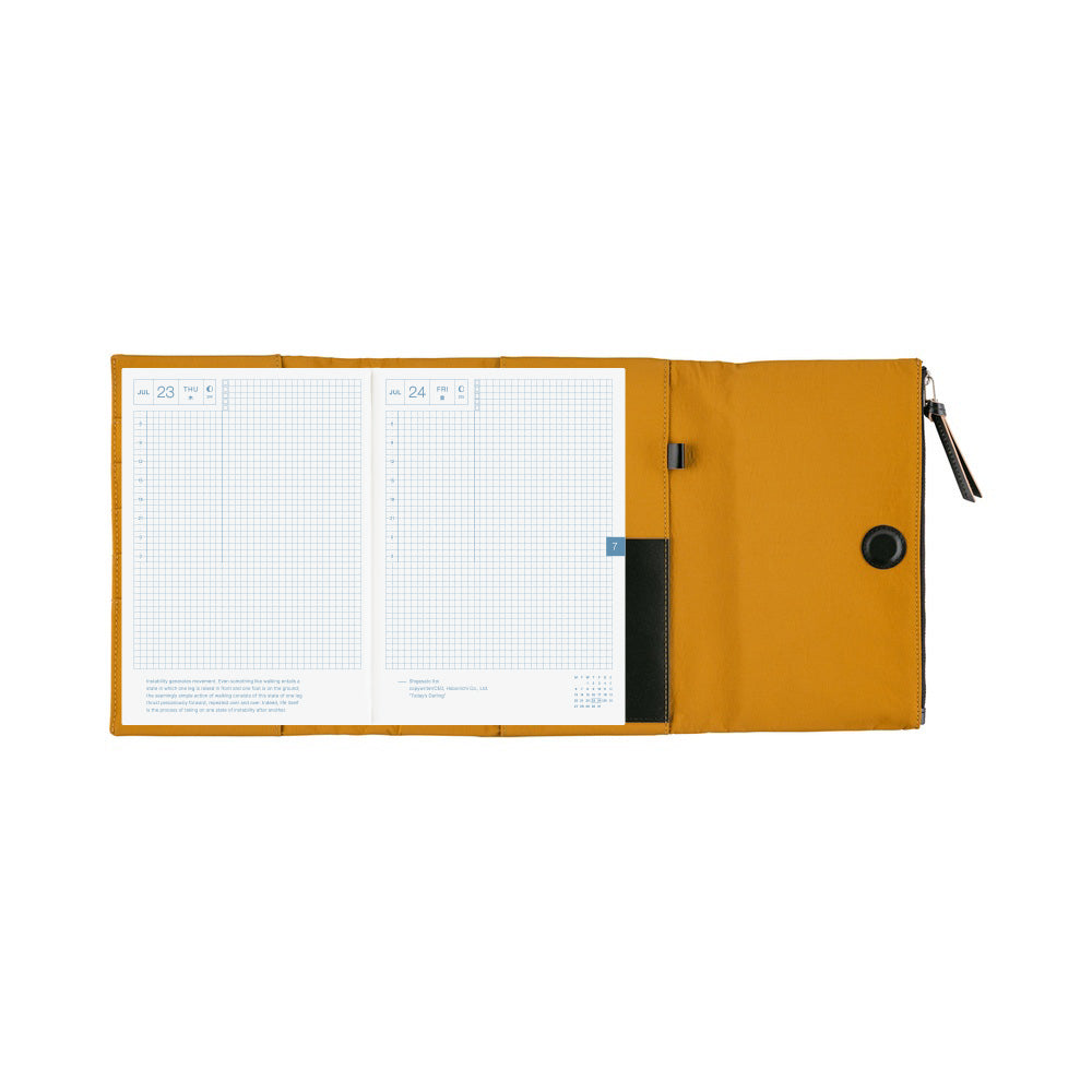 Hobonichi Techo A5 Cousins Planner Cover - Tragen: Mustard