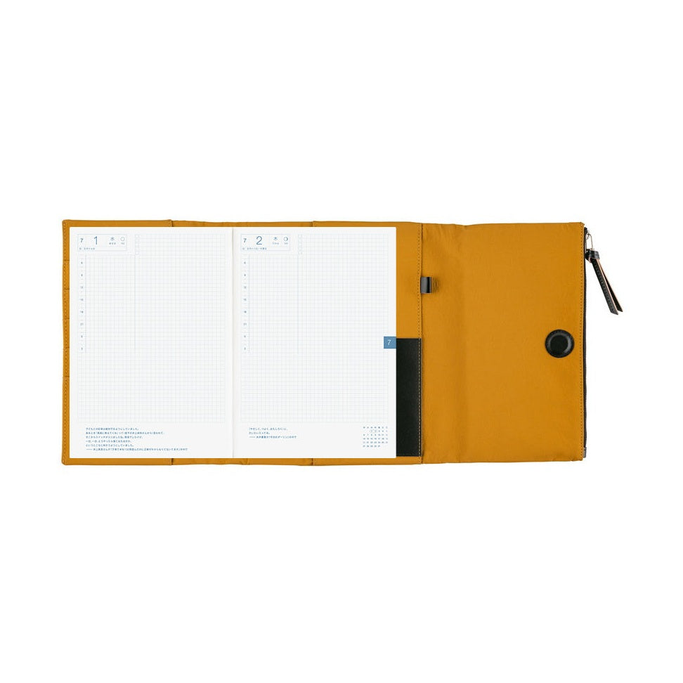 Hobonichi Techo A5 Cousins Planner Cover - Tragen: Mustard