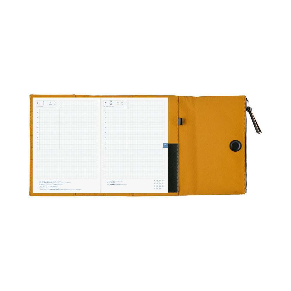 Hobonichi Techo A5 Cousins Planner Cover - Tragen: Mustard
