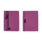 Front and back views of structured Hobonichi Techo A5 purple tri-fold planner cover