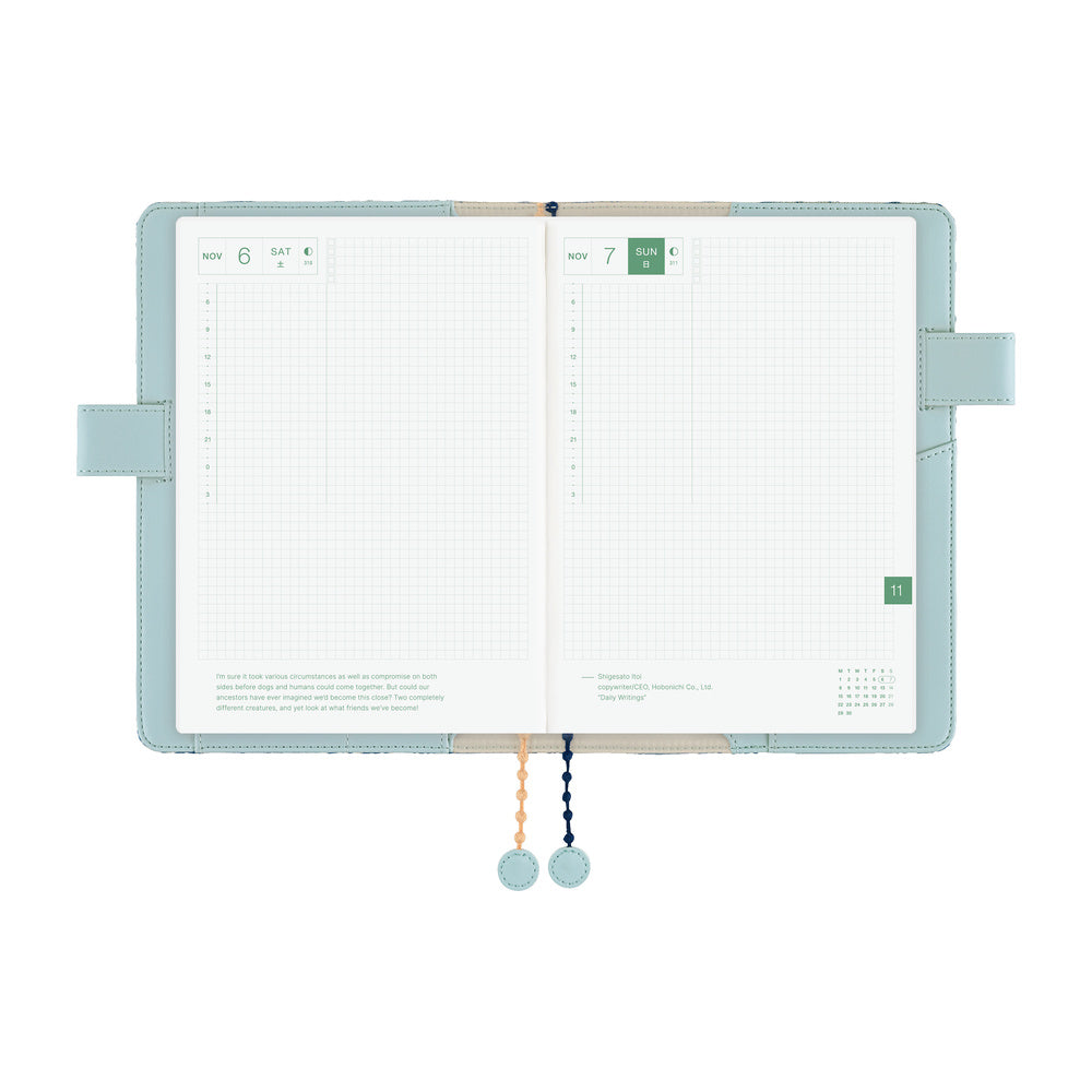 Hobonichi Techo A5 Cousins Planner Cover - minä perhonen: felice (Blue)