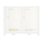 Hobonichi Techo A5 2025 diary two-page spread showing bilingual daily grid with Japanese and English text blocks