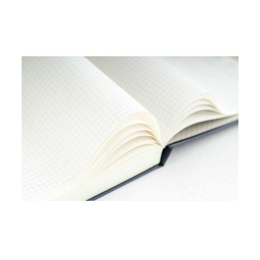 Close-up of crisp cream paper and fine dotted grid in Hobonichi Techo A5 diary