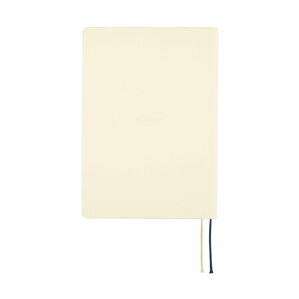 Hobonichi Techo A5 HON plain ivory cloth cover with embossed logo and ribbons