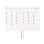 Hobonichi Techo A5 2025 yearly calendar spread covering July to December